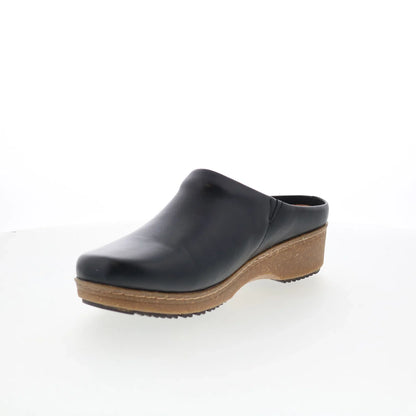Softwalk Arvada S2302-001 Womens Black Leather Clog Flats Shoes