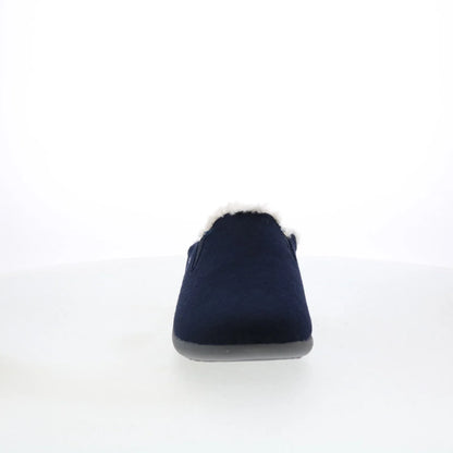 Spenco Ashton Wool Slide SP1048NVY Womens Blue Suede Clogs Slippers Shoes