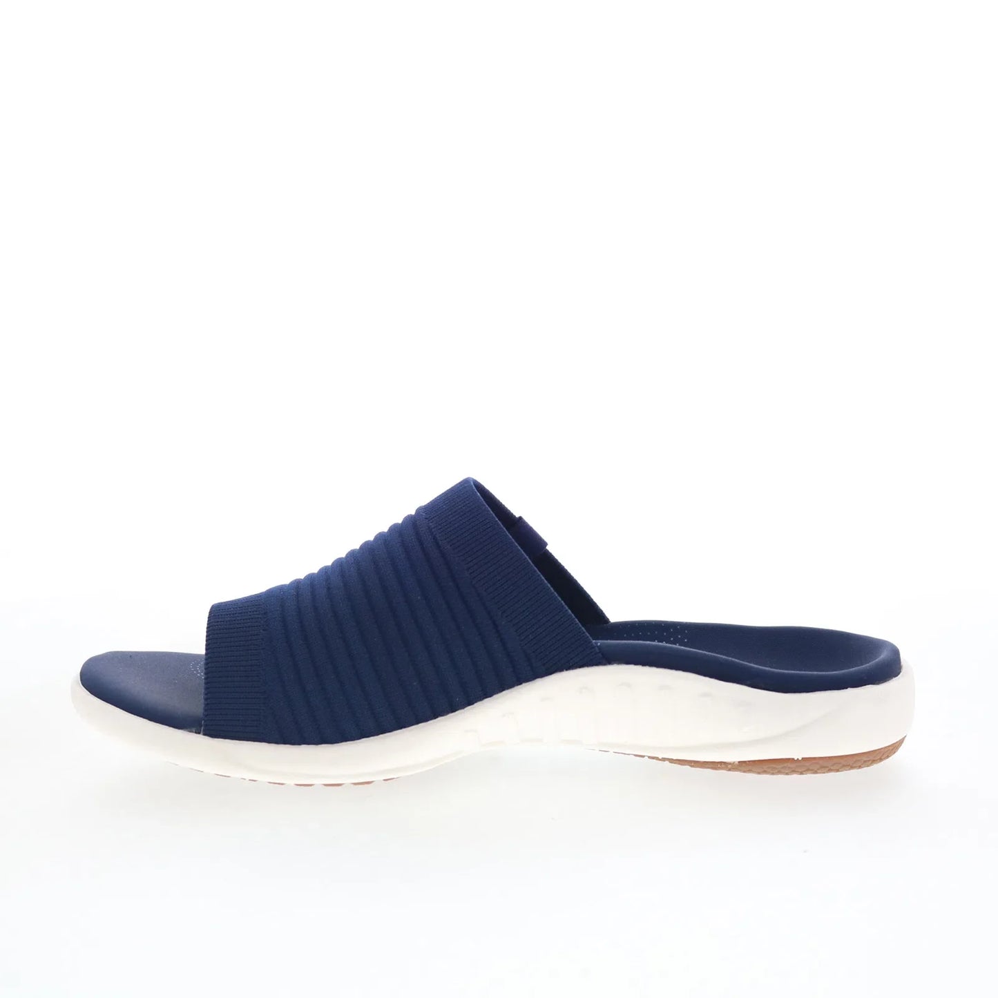Spenco Astoria Slide SP1016PBL Womens Blue Canvas Slides Sandals Shoes