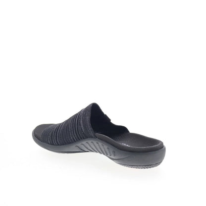 Spenco Astoria Slide SP1016BLK Womens Black Canvas Slides Sandals Shoes