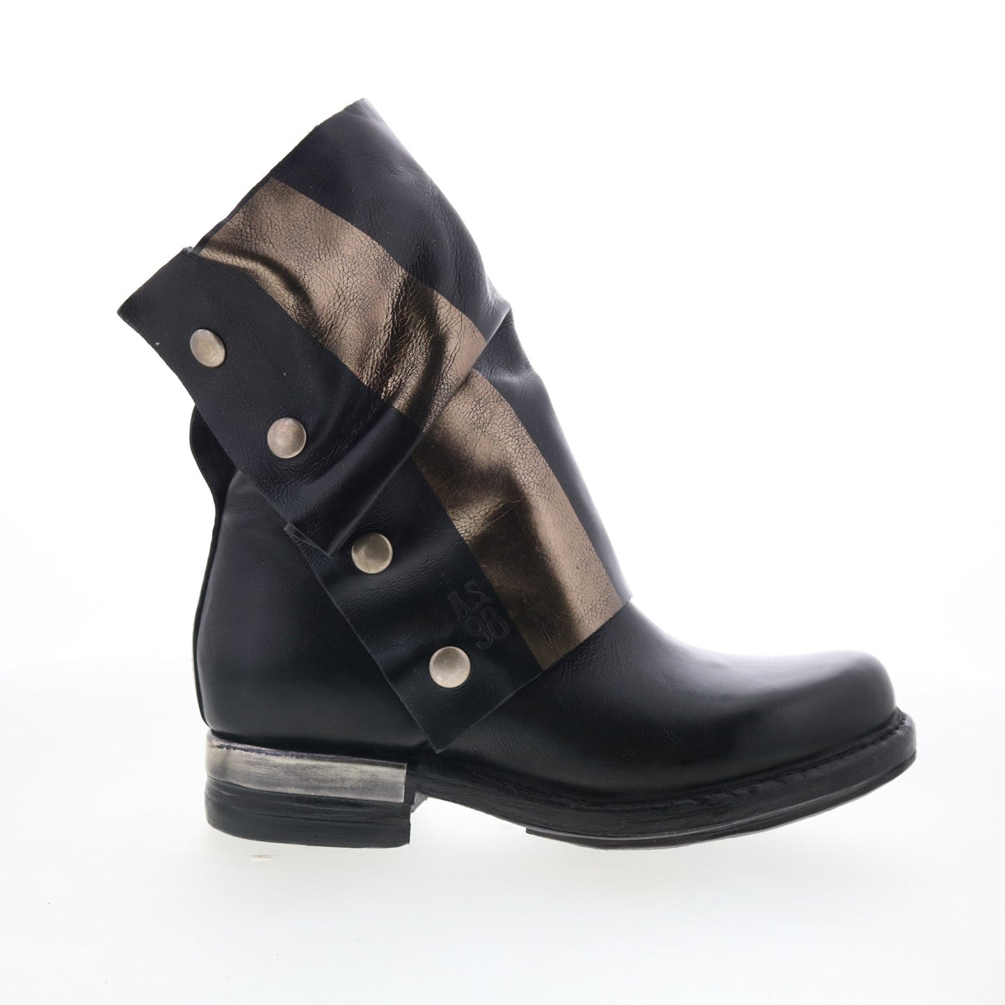 A.S. 98 Atwell Womens Black Leather Zipper Casual Dress Boots