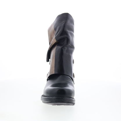 A.S. 98 Atwell Womens Black Leather Zipper Casual Dress Boots