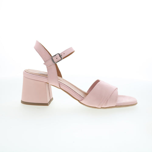 Miz Mooz Bela Womens Pink Leather Hook & Loop Heeled Sandals Shoes