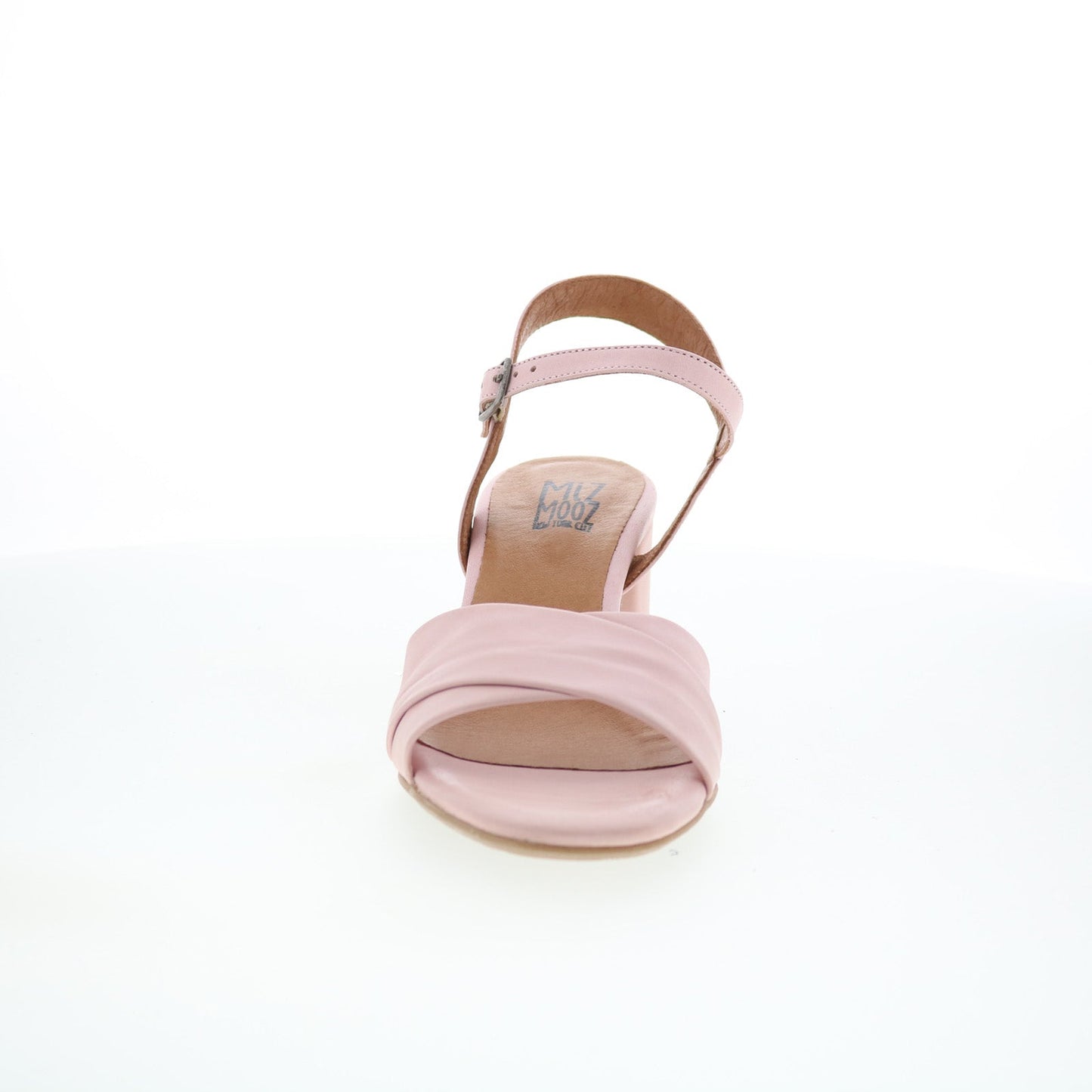 Miz Mooz Bela Womens Pink Leather Hook & Loop Heeled Sandals Shoes