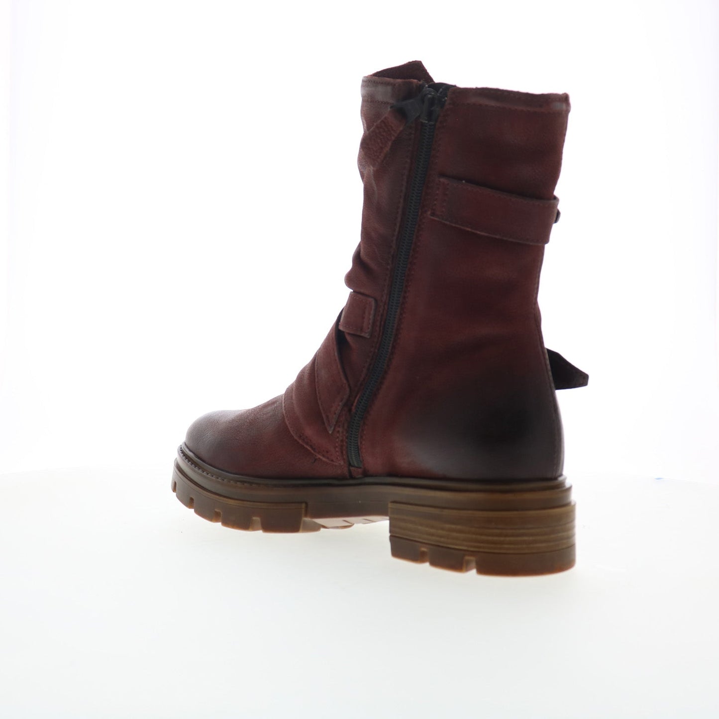 Miz Mooz Biggs Womens Red Leather Zipper Casual Dress Boots