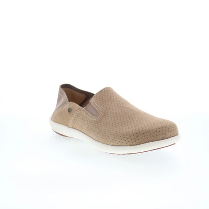 Spenco Bindie Slide SP1039TAN Womens Brown Suede Slip On Slides Flats Shoes