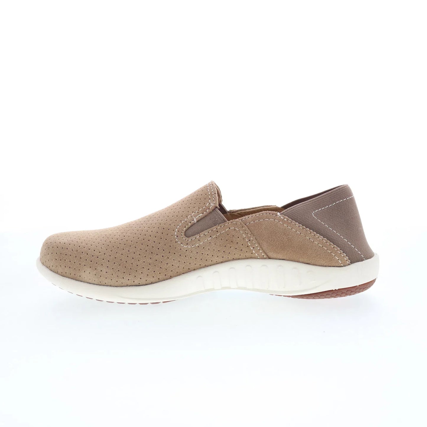 Spenco Bindie Slide SP1039TAN Womens Brown Suede Slip On Slides Flats Shoes