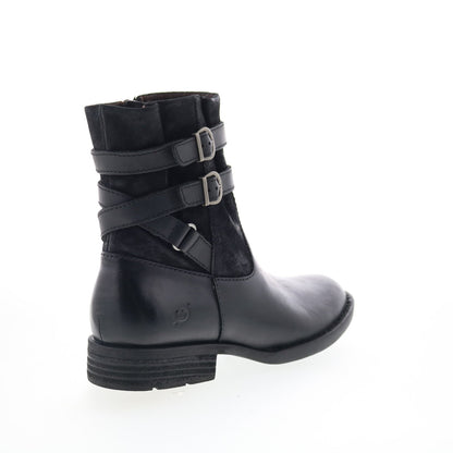 Born Brynne BR0026300 Womens Black Leather Zipper Casual Dress Boots