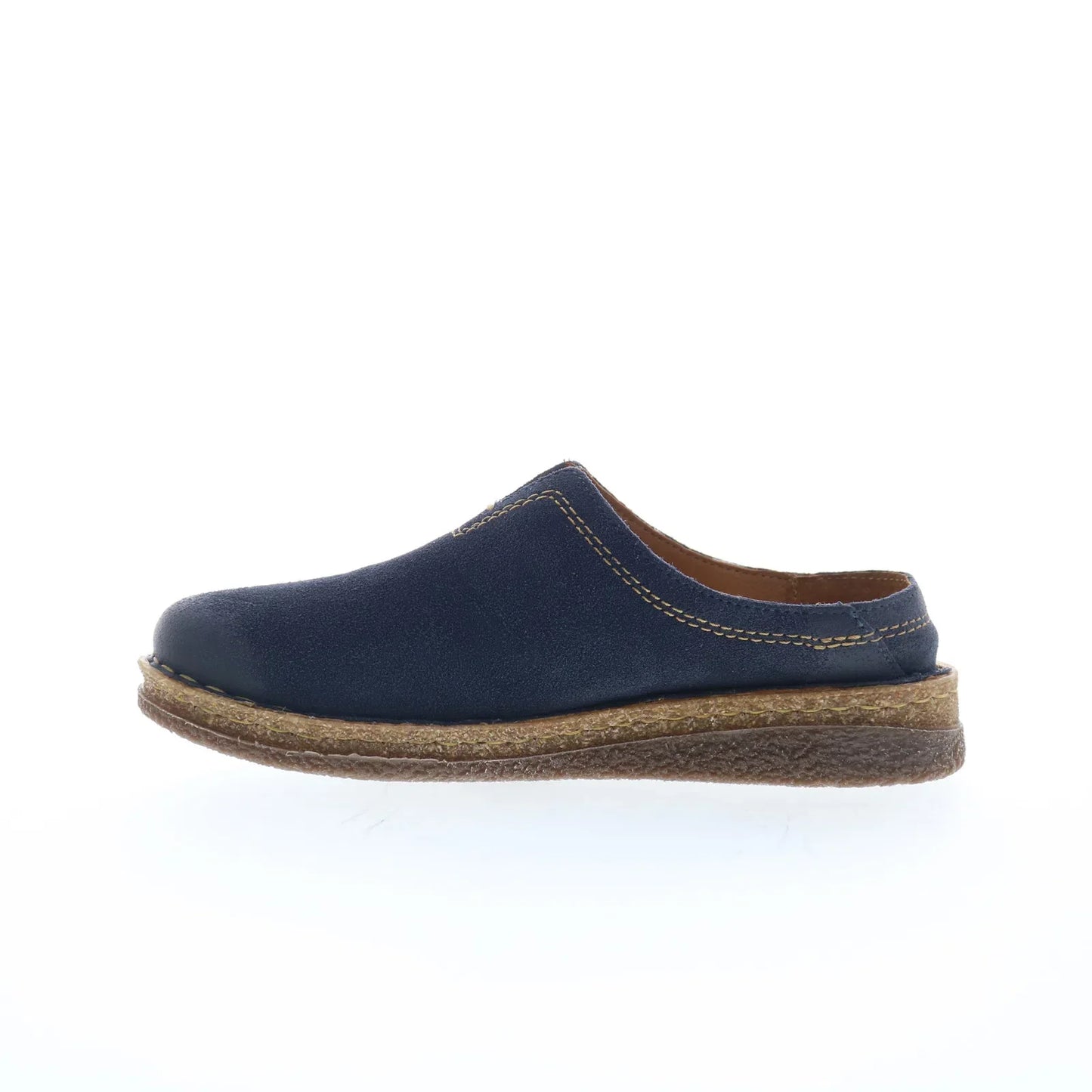 Born Seana BR0044672 Womens Blue Leather Slip On Clog Flats Shoes