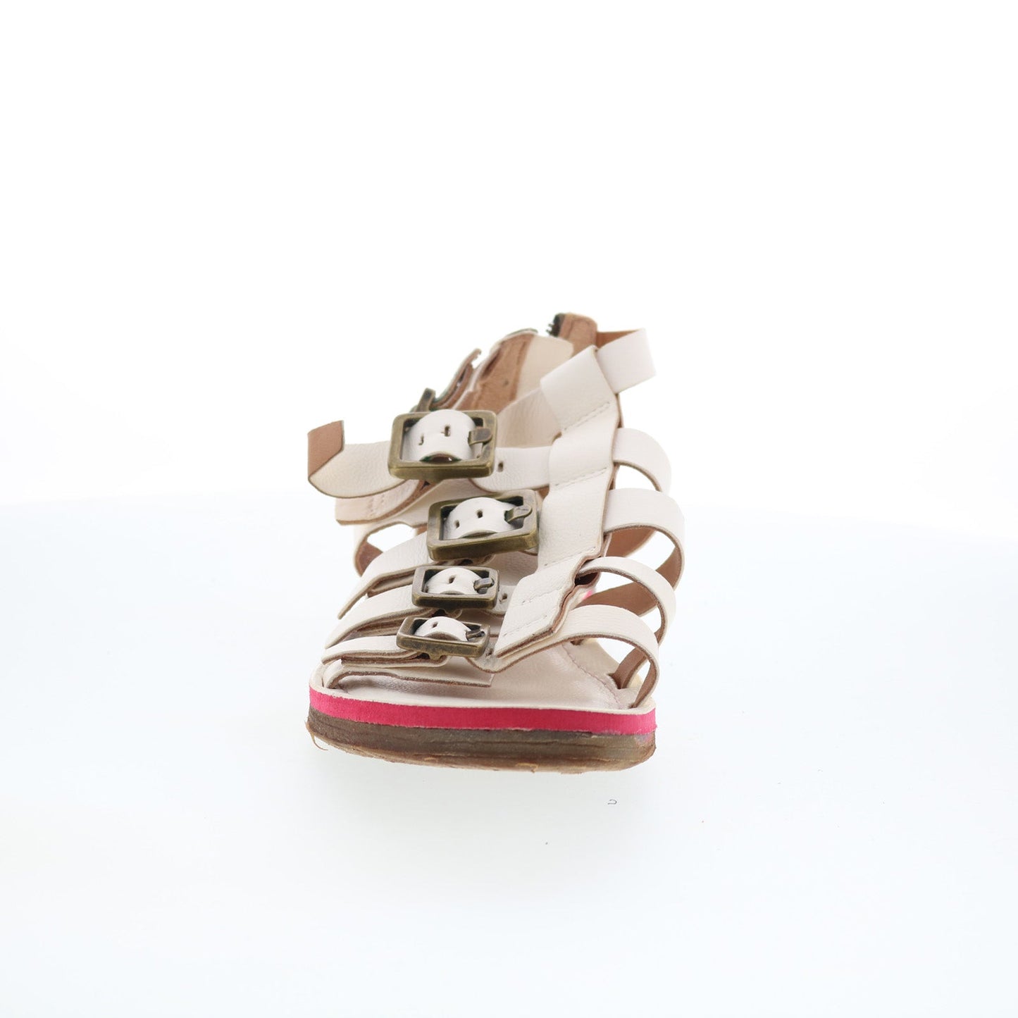 A.S. 98 Brantley Womens White Leather Zipper Strap Sandals Shoes