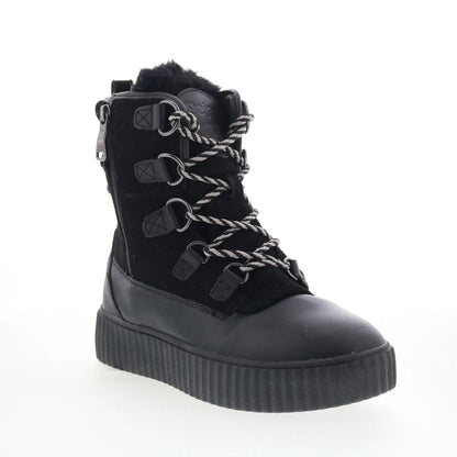 Pajar Cade 79745 Womens Black Leather Lace Up Ankle & Booties Boots