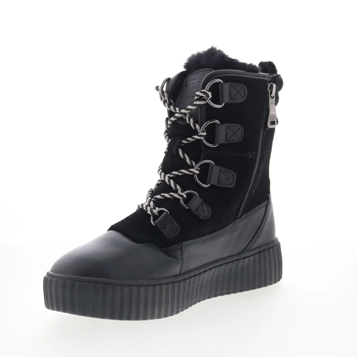 Pajar Cade 79745 Womens Black Leather Lace Up Ankle & Booties Boots