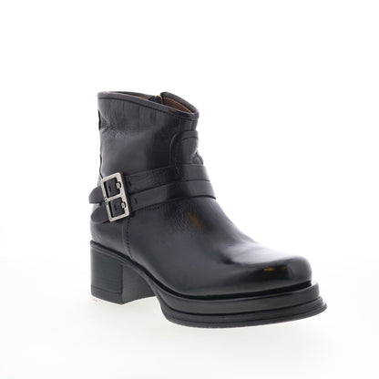 A.S. 98 Cal Womens Black Leather Zipper Ankle & Booties Boots