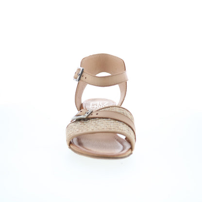 Miz Mooz Chaise Womens Brown Leather Zipper Heeled Sandals Shoes