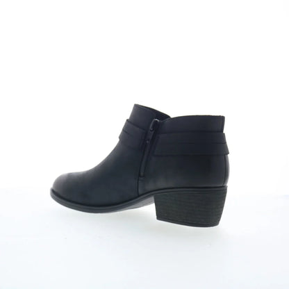 Clarks Charlten Rae 26179573 Womens Black Wide Leather Ankle & Booties Boots