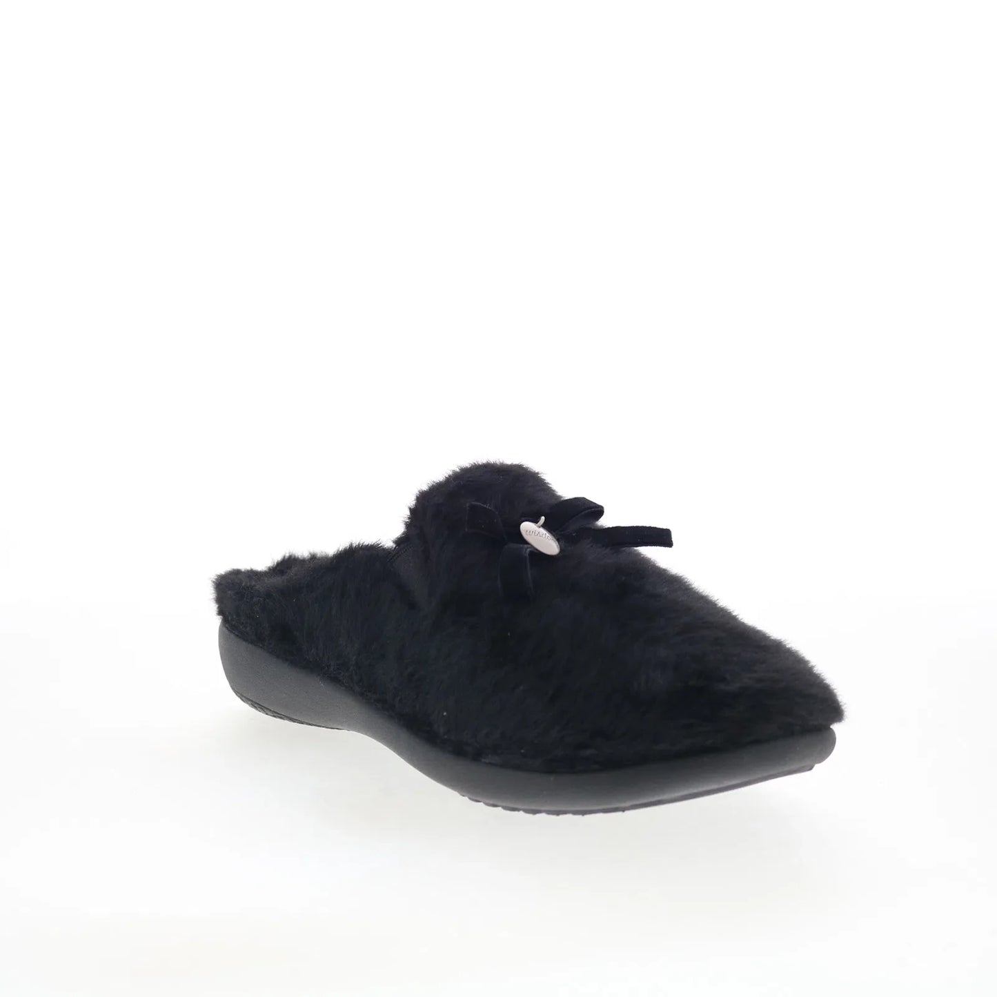 Spenco Charm Slipper SP1195BLK Womens Black Canvas Clogs Slippers Shoes