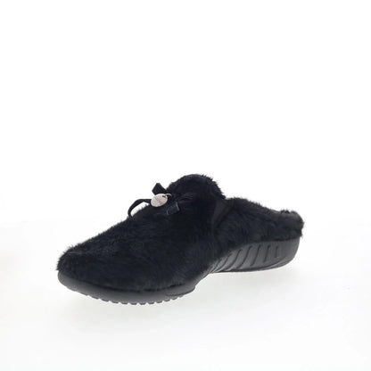 Spenco Charm Slipper SP1195BLK Womens Black Canvas Clogs Slippers Shoes