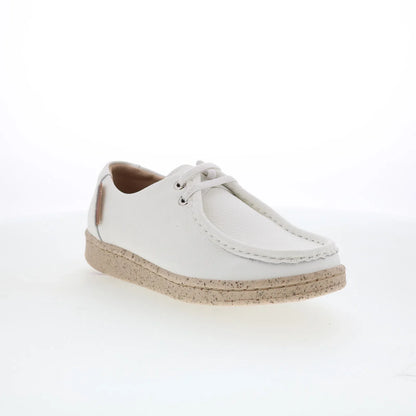 Minnetonka EM24C00 Womens White Leather Slip On Loafer Flats Shoes