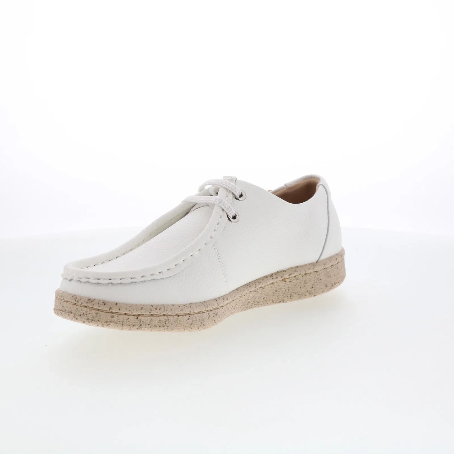 Minnetonka EM24C00 Womens White Leather Slip On Loafer Flats Shoes