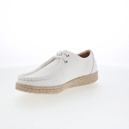 Minnetonka EM24C00 Womens White Leather Slip On Loafer Flats Shoes