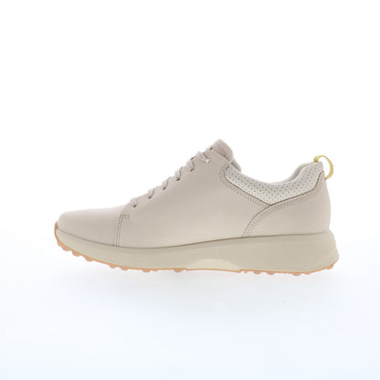 Rockport TruStride Golf Lace To Toe WP Womens Beige Wide Athletic Golf Shoes