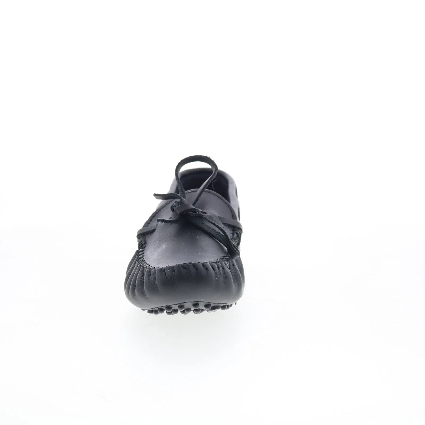 Minnetonka Classic Driver 698Z Womens Black Leather Loafer Flats Shoes