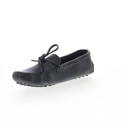 Minnetonka Classic Driver 698Z Womens Black Leather Loafer Flats Shoes