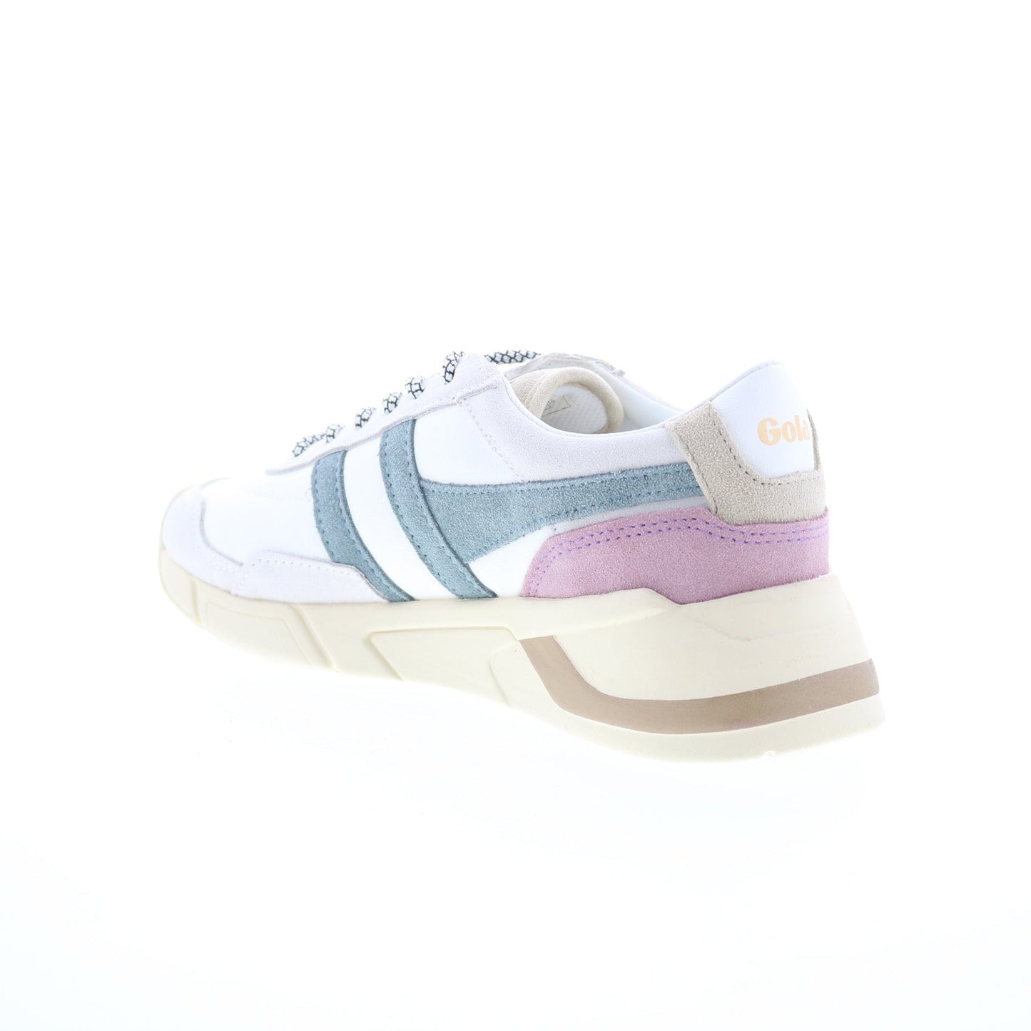 Gola Eclipse Pure CLB400 Womens White Suede Lace Up Lifestyle Sneakers Shoes