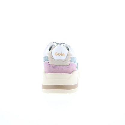 Gola Eclipse Pure CLB400 Womens White Suede Lace Up Lifestyle Sneakers Shoes