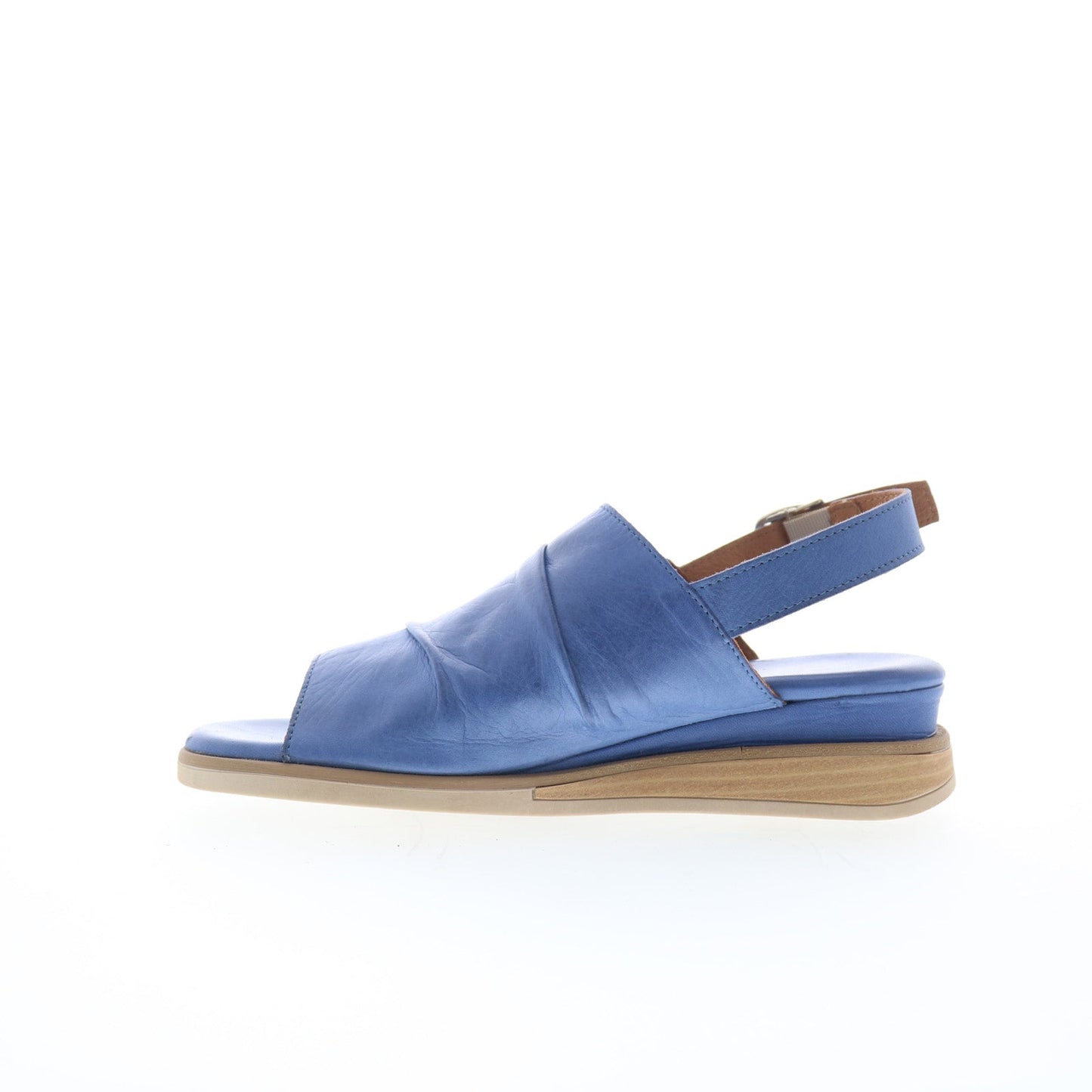 Miz Mooz Cornwall Womens Blue Leather Hook & Loop Strap Sandals Shoes