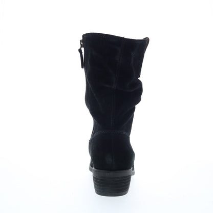 Comfortiva Chrysta CT0024201 Womens Black Suede Zipper Mid Calf Boots