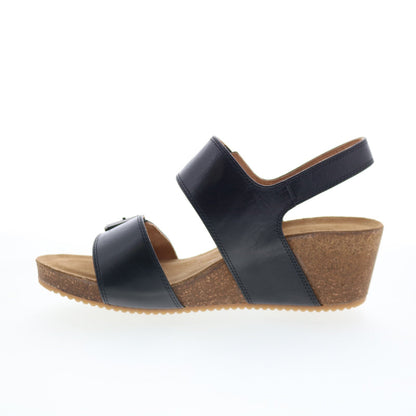 Comfortiva Erlina CT00495 Womens Black Leather Wedges Sandals Shoes