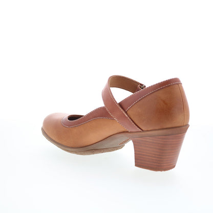Comfortiva Barnes CT00531 Womens Brown Leather Strap Pumps Heels Shoes
