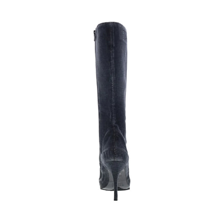 Diesel D-Cloud HBT Y03387-P6737-T8013 Womens Black Canvas Knee High Boots