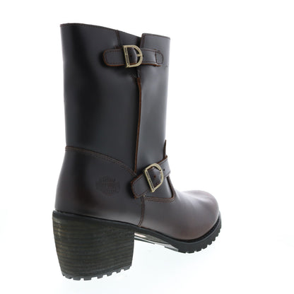 Harley-Davidson Lalanne Engineer D84689 Womens Brown Leather Motorcycle Boots