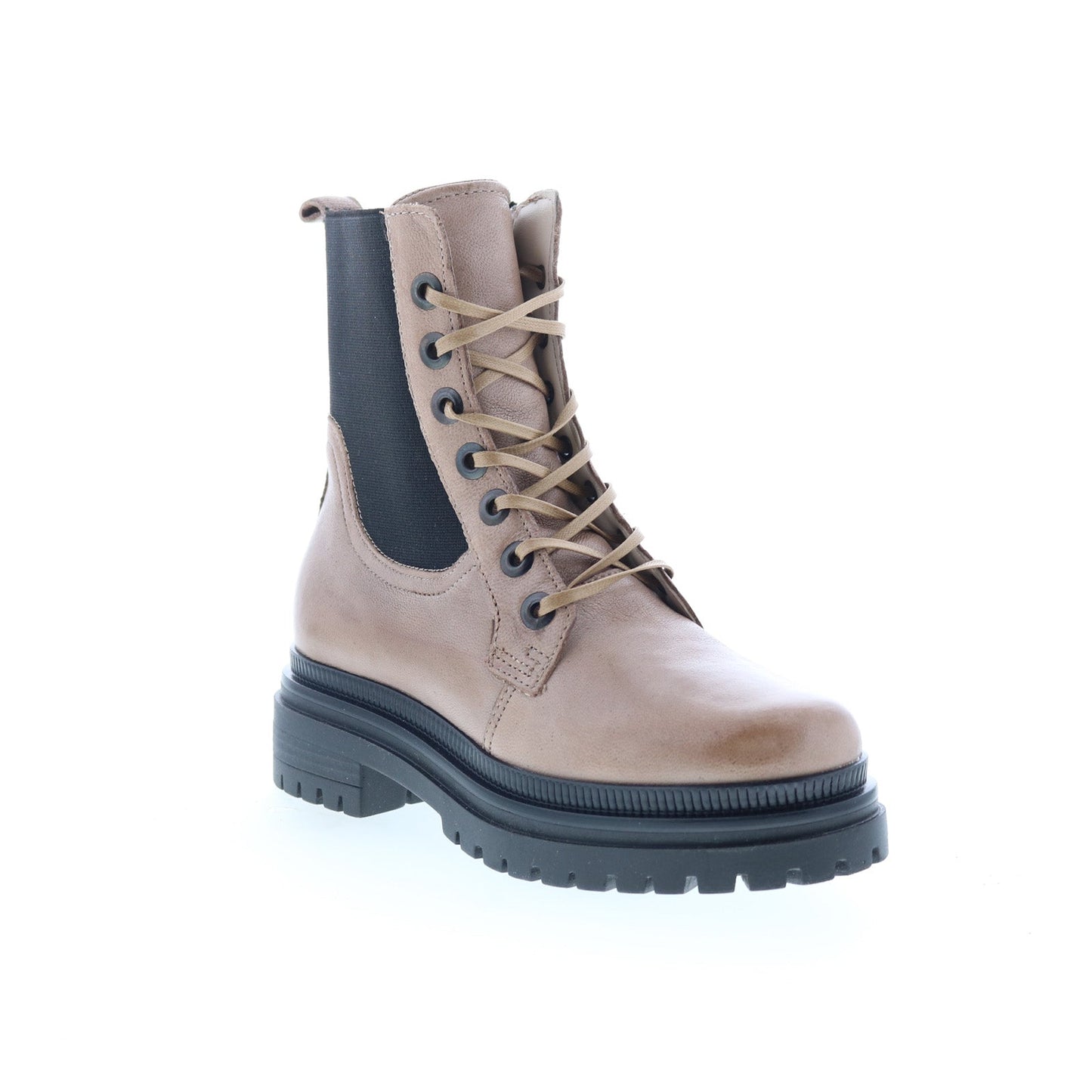 Miz Mooz Davie Womens Beige Leather Lace Up Casual Dress Boots
