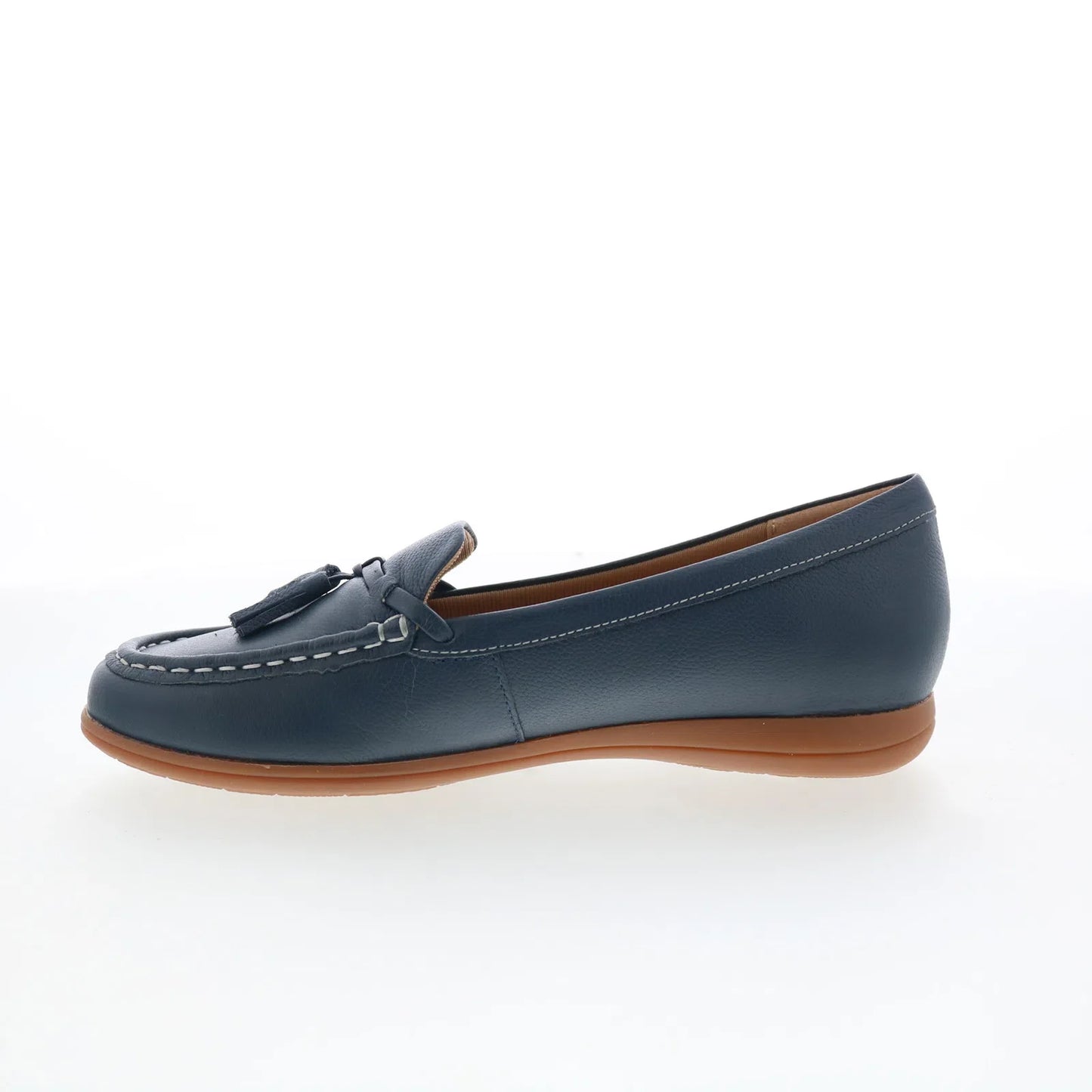 Trotters Dawson T2254-400 Womens Blue Leather Slip On Loafer Flats Shoes