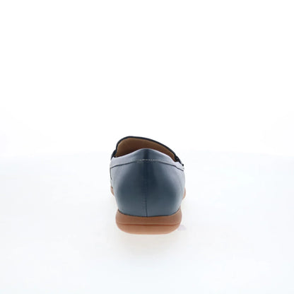 Trotters Dawson T2254-400 Womens Blue Leather Slip On Loafer Flats Shoes