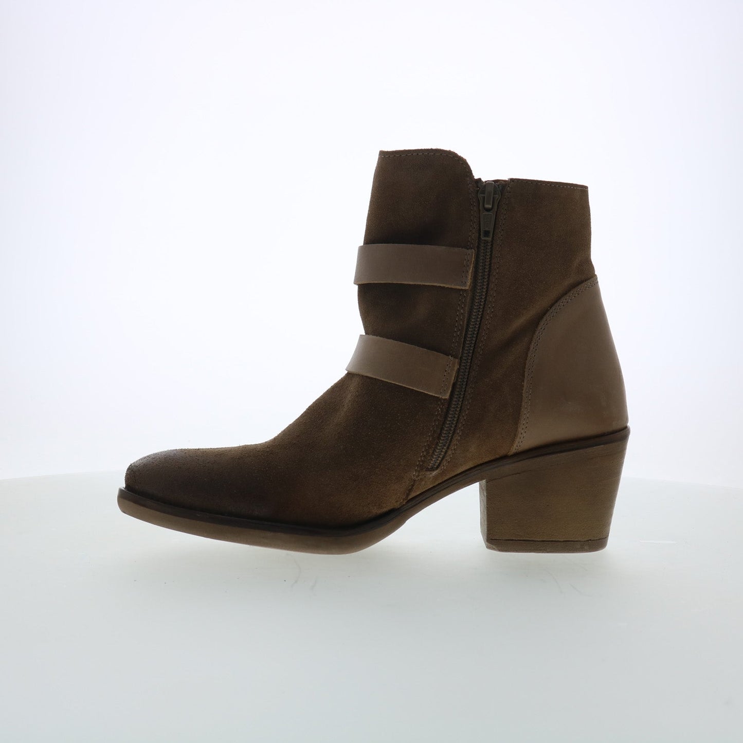 Miz Mooz Dayla Womens Brown Suede Zipper Ankle & Booties Boots
