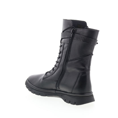 Miz Mooz Deklan Womens Black Leather Lace Up Casual Dress Boots