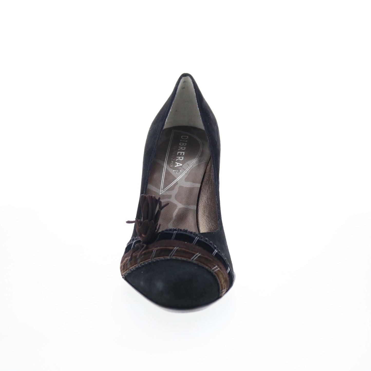 Dibera Scarpe Donna DIBRERA 7 Womens Black Suede Slip On Pumps Heels Shoes