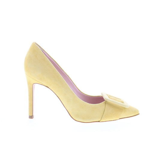 Divine Follie Divine Follie18 Womens Yellow Suede Slip On Pumps Heels Shoes