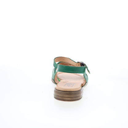 Miz Mooz Dorra Womens Green Leather Hook & Loop Strap Sandals Shoes