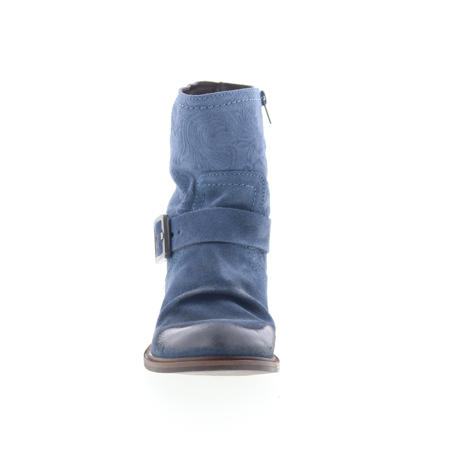 Miz Mooz Draper Womens Blue Suede Zipper Casual Dress Boots