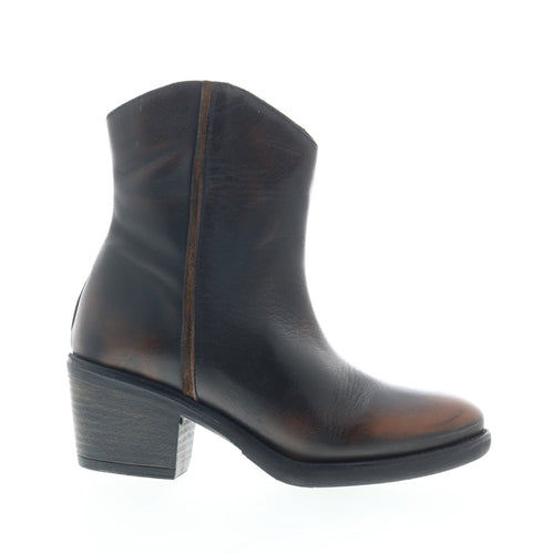 Miz Mooz Duarte Womens Black Leather Zipper Ankle & Booties Boots
