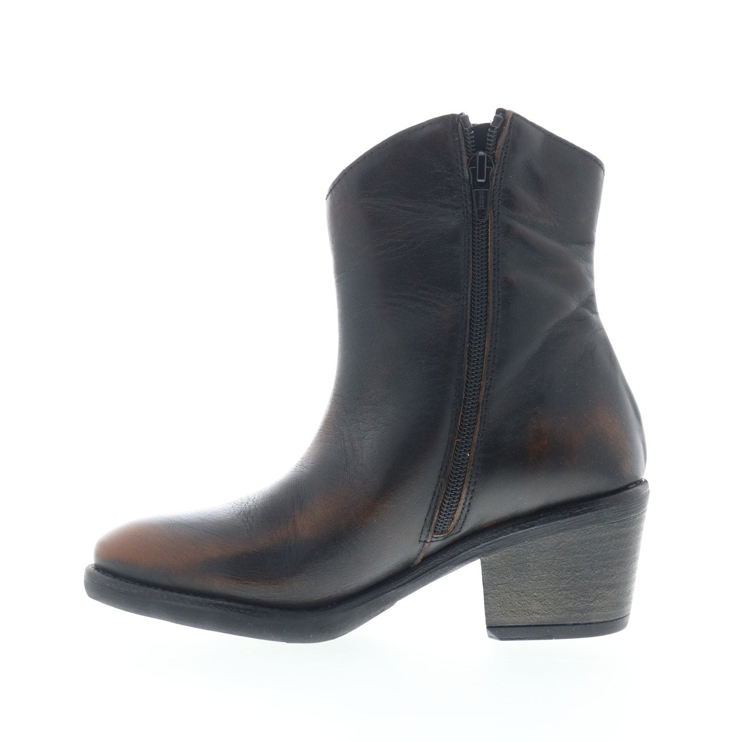 Miz Mooz Duarte Womens Black Leather Zipper Ankle & Booties Boots