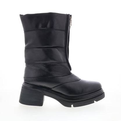 A.S. 98 Edwin Womens Black Leather Zipper Casual Dress Boots