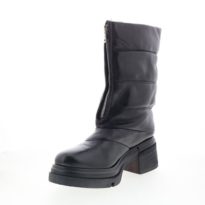A.S. 98 Edwin Womens Black Leather Zipper Casual Dress Boots