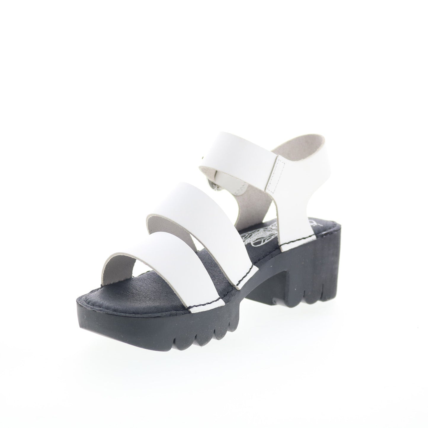 Fly London Egly EGLY520FLY-001 Womens White Leather Heeled Sandals Shoes