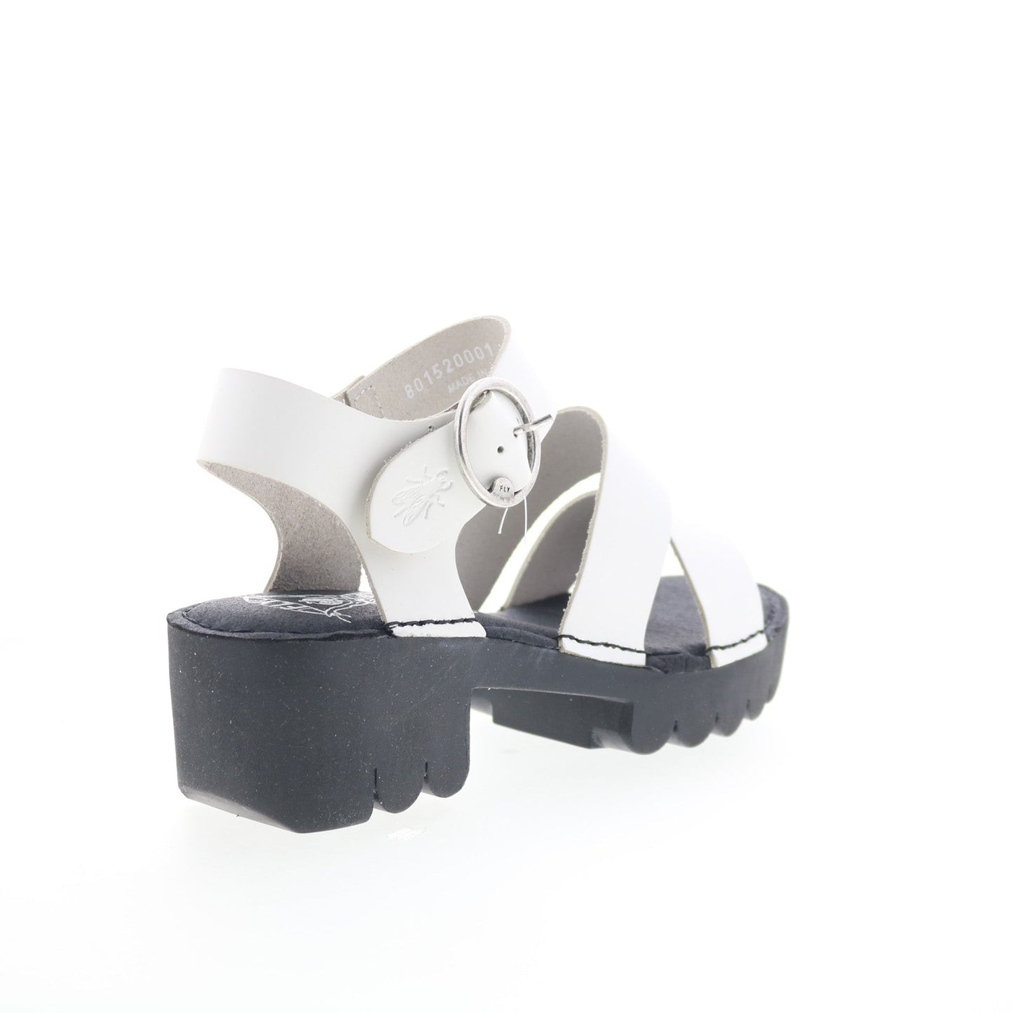 Fly London Egly EGLY520FLY-001 Womens White Leather Heeled Sandals Shoes